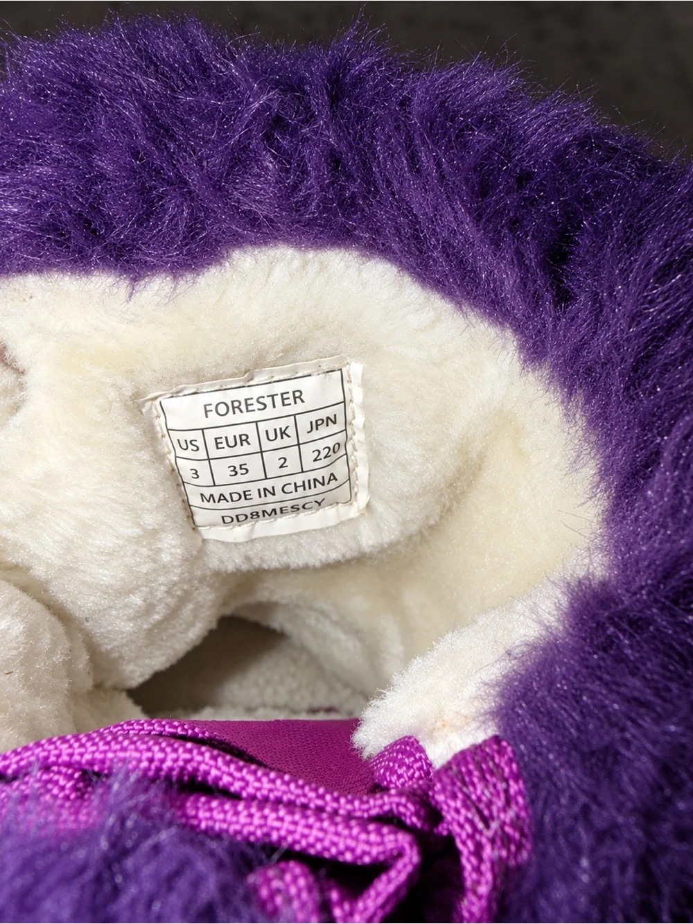 DREAM PAIRS Forester Kids Pink & Purple Faux Fur Winter Snow Boots – Size 3
